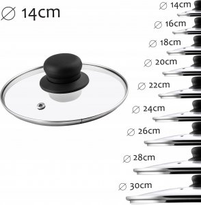 Kadax Pokrywka Szklana 14cm Do Patelni Garnka Pokrywa 2x 3