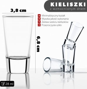 Kadax Kieliszki Do Wódki Shotów Likieru 28 ml 6 szt 4