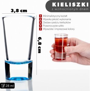 Kadax Kieliszki Do Wódki Shotów Komplet 6 szt 28 ml 2
