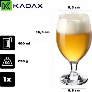 Kadax Kufel Do Piwa Puchar Szklanka Na Nóżce Szkło 400ml 3