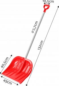 Kadax Łopata Szufla Do Śniegu Aluminiowy Trzon Czerwona 3