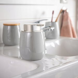 Dozownik do mydła Kadax Dozownik Do Mydła W Płynie Żelu Ceramiczny Szary 6
