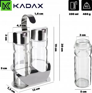 Kadax 2x Butelka Dozownik Na Oliwę Ocet Olej + Stojak 2
