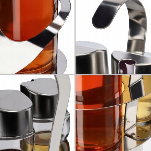 Kadax 2x Butelka Dozownik Na Oliwę Ocet Olej + Stojak 7