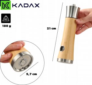 Kadax Młynek Do Pieprzu I Soli Przypraw Ręczny Drewniany 3