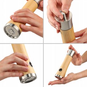 Kadax Młynek Do Pieprzu I Soli Przypraw Ręczny Drewniany 7