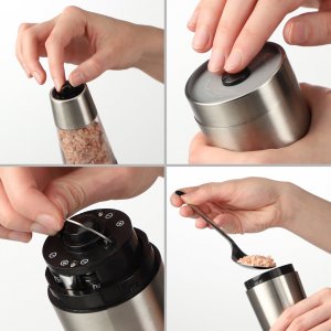 Kadax Młynek elektryczny Do Pieprzu I Soli Mielenia Stal 6