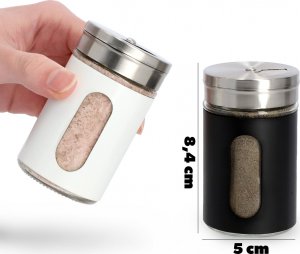 Kadax Solniczka Przyprawnik Do Soli Biały Szklany 90ml 3