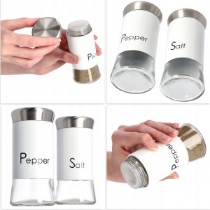 Kadax Solniczka Przyprawnik Do Soli Biały Szklany 150ml 5