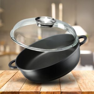 Patelnia Kadax Patelnia 28cm Głęboka Garnek Indukcja Gaz Pokrywka 6