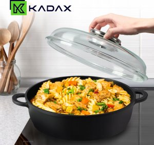Patelnia Kadax Patelnia 28cm Głęboka Garnek Indukcja Gaz Pokrywka 8