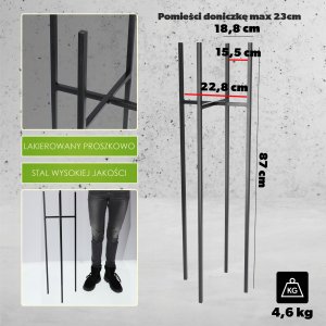 Kadax Kwietnik Metalowy Stojak Na Kwiaty Do Salonu 87 cm 8