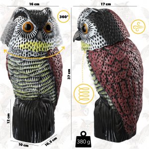 Kadax Odstraszacz Ptaków Na Ptaki Sowa Z Ruchomą Głową 3