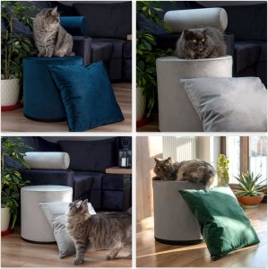 Kadax Poduszka 50x50 cm Dekoracyjna Wkład Welur Szara 11