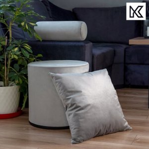 Kadax Poduszka 50x50 cm Dekoracyjna Wkład Welur Szara 2