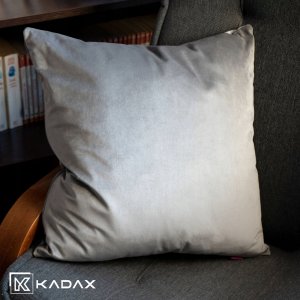 Kadax Poduszka 50x50 cm Dekoracyjna Wkład Welur Szara 4