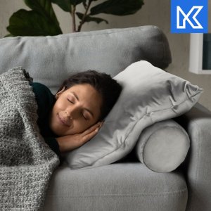 Kadax Poduszka 50x50 cm Dekoracyjna Wkład Welur Szara 5