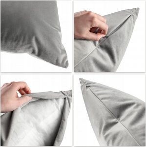 Kadax Poduszka 50x50 cm Dekoracyjna Wkład Welur Szara 7