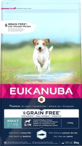 EUKANUBA EUKANUBA PIES DOROSŁY MAŁA I ŚREDNIA RASA BEZ ZBÓŻ RYBA OCEANICZNA 3KG 1