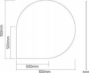 TopStoc Szyba podstawa hartowana pod kominek 100 x 100 łza 2
