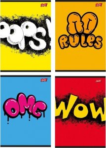 MAJEWSKI Zeszyt A5 60k linia laminowany STREET ART z lakierem miejscowym p10 mix cena za 1 szt 6