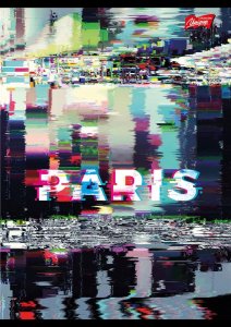 MAJEWSKI Zeszyt A5 60k linia laminowany GLITCHED CITY z lakierem miejscowym p10 mix cena za 1 szt 2