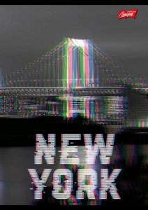 MAJEWSKI Zeszyt A5 60k linia laminowany GLITCHED CITY z lakierem miejscowym p10 mix cena za 1 szt 4