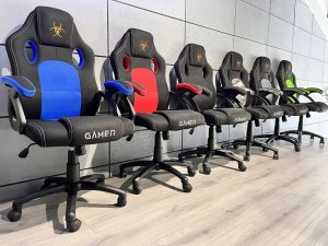 Krzesło biurowe Lugano Fotel obrotowy do biurka CARRERA M BLUE FABRIC 13