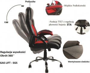 Krzesło biurowe Lugano Fotel obrotowy do biurka CARRERA M BLUE FABRIC 7