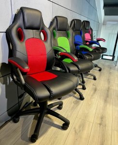 Krzesło biurowe Lugano Fotel obrotowy do biurka CARRERA M ST RED PU 9