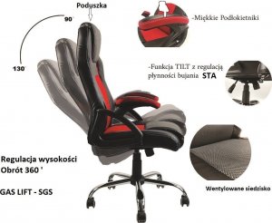 Krzesło biurowe Lugano Fotel obrotowy do biurka CARRERA M BLACK FABRIC 12