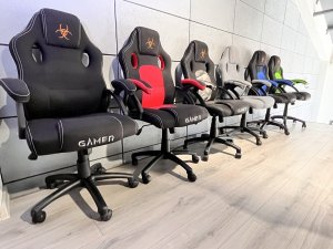 Krzesło biurowe Lugano Fotel obrotowy do biurka CARRERA M BLACK FABRIC 9
