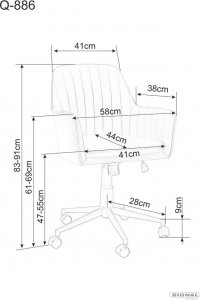 Krzesło biurowe Signal Fotel obrotowy Q-886 VELVET jasny szary 2