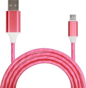 Kabel USB KABEL FLOW - USB NA MICRO USB - 1 METR CZERWONY (FAST CHARGE) 1