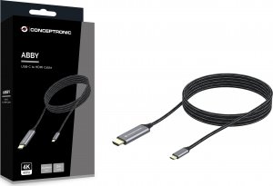 Kabel USB Conceptronic USB-C - HDMI 2 m Czarno-srebrny (ABBY10G) 2
