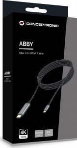 Kabel USB Conceptronic USB-C - HDMI 2 m Czarno-srebrny (ABBY10G) 3