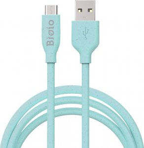 Kabel USB TelForceOne Bioio kabel USB - microUSB 1,0 m 2,4A zielony 1