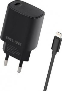 Ładowarka Beline Beline Ład. siec. 1x USB-C 20W + kabel lightning czarna /black PD 3.0  BLNCB20L 1