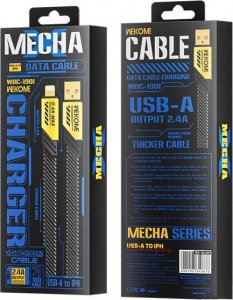 Kabel USB Wekome USB-A - Lightning 1 m Czarny (WK-WDC-190_01_YELLOW) 3