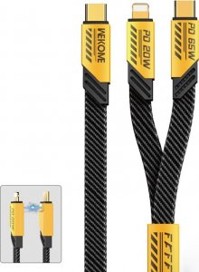 Kabel USB Wekome USB-C - USB-C + Lightning 1.2 m Żółty (WK-WDC-189_YELLOW) 1