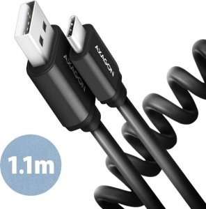 Kabel USB Axagon USB-A - USB-C 1.1 m Czarny (BUCM-AM20TB) 1