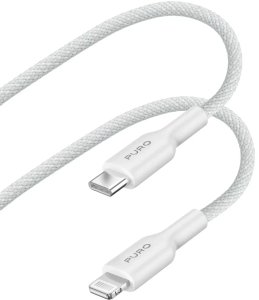 Kabel USB Puro Kabel PURO Fabric USB-C/Lightning MFi 1,2m (biały) 1