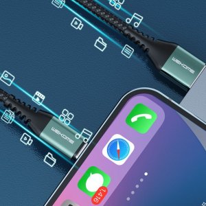 Kabel USB Wekome USB-A - USB-C + microUSB + Lightning 1.2 m Srebrny (WK-WDC-170_SILVER) 10