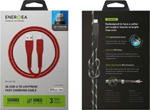 Kabel USB Energea USB-A - Lightning 1.5 m Czerwony (CBL-NF-RED150) 8