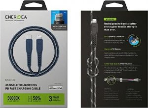 Kabel USB Energea USB-C - Lightning 1.5 m Niebieski (CBL-NFCL-BLU150) 8