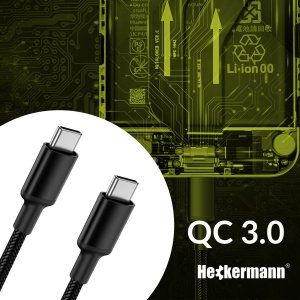 Kabel USB Heckermann USB-C - USB-C 2 m Czarny 3