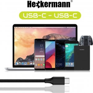 Kabel USB Heckermann USB-C - USB-C 2 m Czarny 4