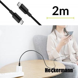 Kabel USB Heckermann USB-C - USB-C 2 m Czarny 5