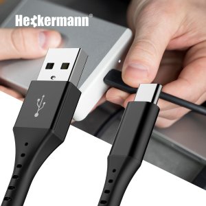 Kabel USB Heckermann USB-A - USB-C 2 m Czarny 7