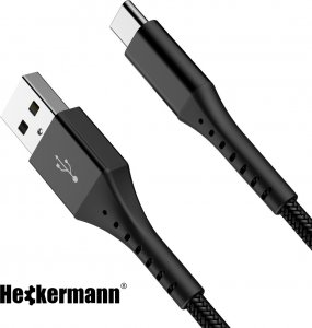 Kabel USB Heckermann USB-A - USB-C 2 m Czarny 8